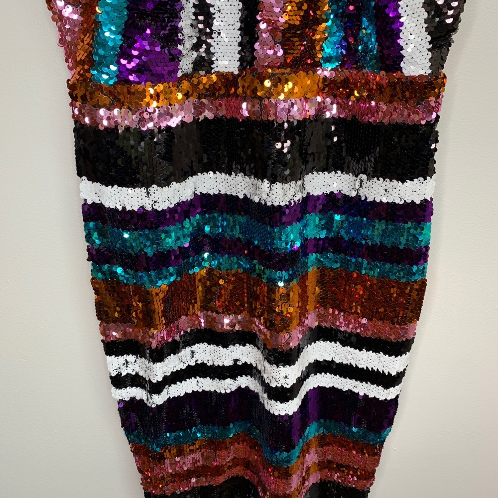Tfnc London Short Full Sequin Halter Multicolor P… - image 5